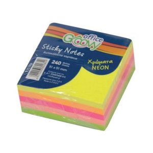 GROOVΥ ΧΑΡΤΑΚΙΑ ΣΗΜΕΙΩΣΕΩΝ ΑΥΤΟΚΟΛΛΗΤΑ ΝΕΟΝ ΜΙΝΙ 51Χ51ΜΜ 240Φ