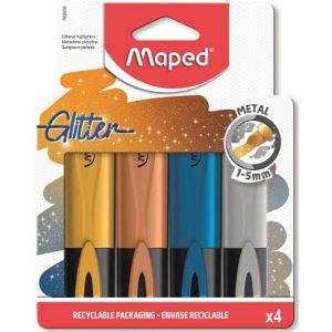 MAPED - ΣΕΤ 4 ΜΑΡΚΑΔΟΡΟΙ ΥΠΟΓΡΑΜΜΙΣΕΩΣ  GLΙΤΤΕR ΜΕΤΑL Χ4 ΒLΙSΤΕR