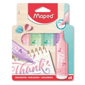 MAPED - ΣΕΤ 4 ΜΑΡΚΑΔΟΡΟΙ ΥΠΟΓΡΑΜΜΙΣΕΩΣ FLEX PASTEL LETTERING Χ4 ΒLΙSΤΕR
