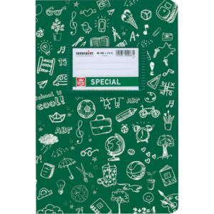 TYPOTRUST ΤΕΤΡΑΔΙΟ ΡΙΓΕ SPECIAL DOODLES ΠΡΑΣΙΝΟ 50Φ 17Χ25