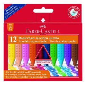 FABER CASTELL ΚΗΡΟΜΠΟΓΙΕΣ JUMBO GRIP SET12 ERASABLE 122540