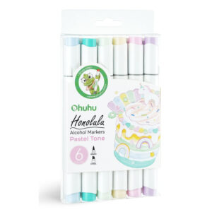 OHUHU MARKERS BRUSH & CHISEL SET 6PCS PASTEL TONE