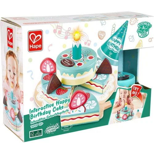 HAPE - PLAYFULLY DELICIOUS ΞΥΛΙΝΗ ΤΟΥΡΤΑ ΓΕΝΕΘΛΙΩΝ HAPPY BIRTHDAY