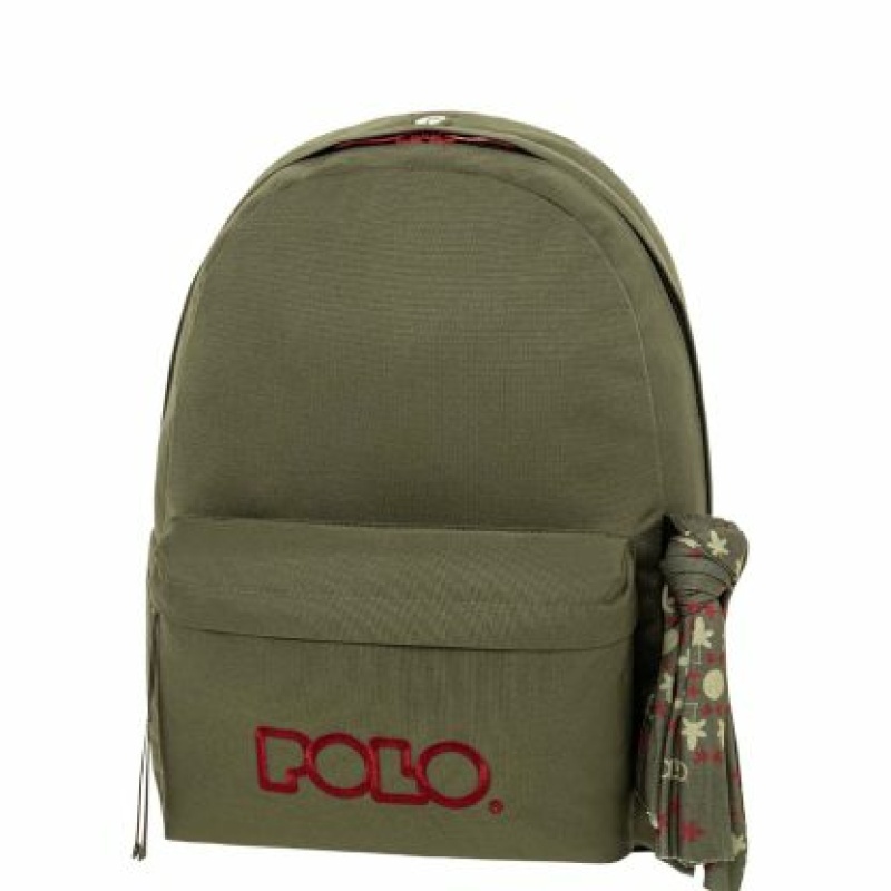 POLO ΣΑΚΙΔΙΟ ORIGINAL SCARF KHAKI BORDEAUX