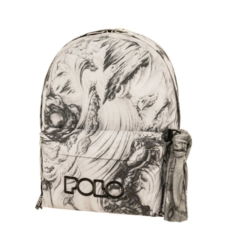 POLO ΣΑΚΙΔΙΟ ORIGINAL DOUBLE SCARF SHAPES GREY BLACK