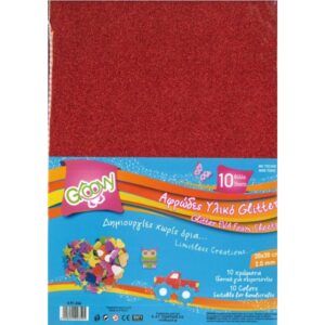 GROOVY ΑΦΡΩΔΗ ΦΥΛΛΑ EVA GLITTER ΑΥΤΟΚΟΛΛΗΤΑ 20Χ30 2ΜΜ 10 ΧΡΩΜΑΤΑ