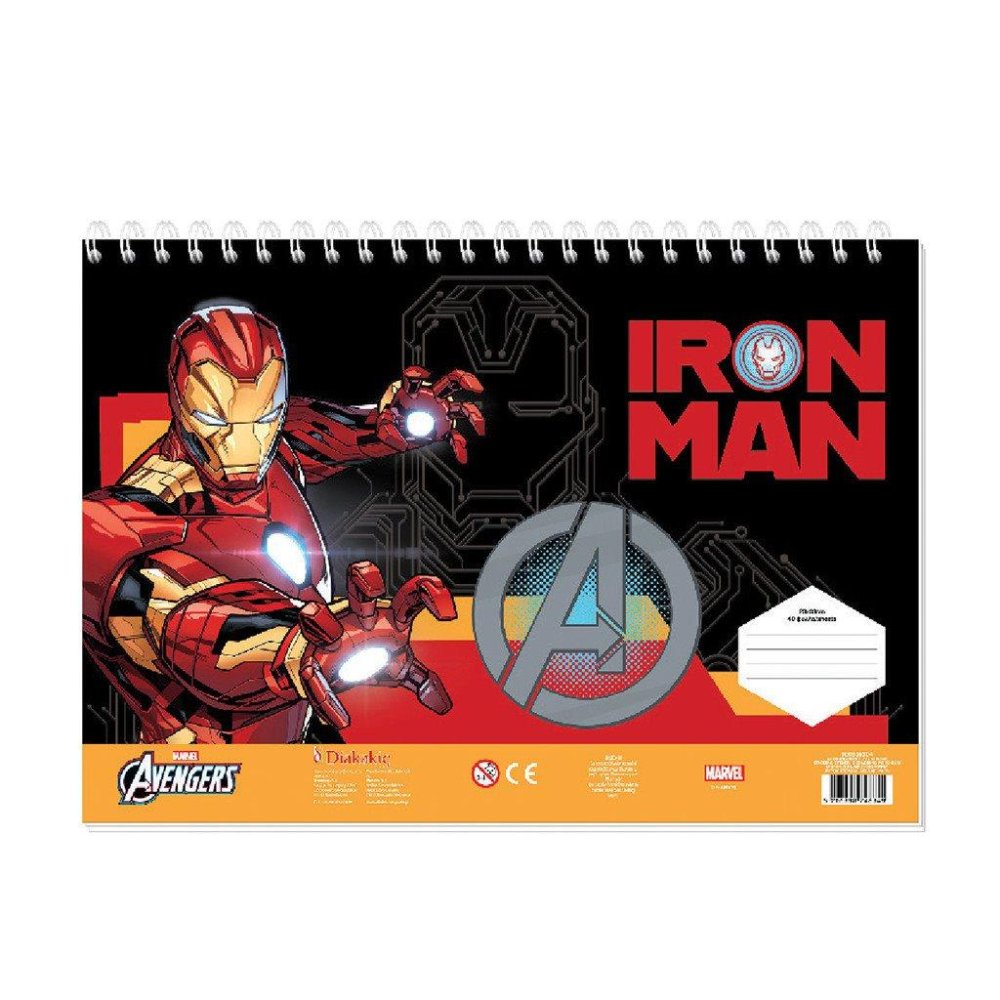 MUST ΜΠΛΟΚ ΖΩΓΡΑΦΙΚΗΣ IRON MAN 23X33 40ΦΥΛ ΑΥΤΟΚ-ΣΤΕΝΣΙΛ- 2ΣΕΛ ΧΡ 2ΣΧ. - Image 2