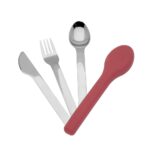 ECO LIFE ΣΕΤ ΜΑΧΑΙΡΟΠΙΡΟΥΝΟ ΣΕ ΘΗΚΗ ΣΙΛΙΚΟΝΗΣ DUSTY RED