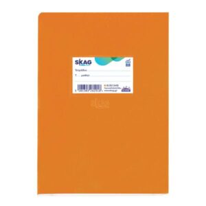 SKAG ΤΕΤΡΑΔΙΟ SUPER ΠΛΑΣΤΙΚΟ ΠΟΡΤΟΚΑΛΙ 17X25 ΜΙΣΟ ΦΥΛΛΟ 50Φ 80ΓΡ