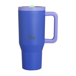 ECO LIFE 2HANDLES LID TUMBLER 900ML BLUE PURPLE