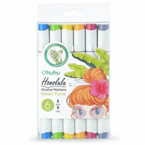 OHUHU MARKERS BRUSH & CHISEL SET 6PCS BASIC TONE