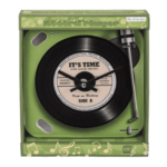 Γυάλινο ρολόι τοίχου, Record Player, 20 x 20 cm