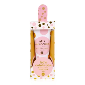 Hand care set LET'S CELEBRATE in pink paper gift box