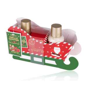 Bath set HELLO WINTER on paper sleigh