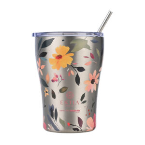 Estia Θερμος Coffee Mug Save The Aegean 350ml Silver Botanic 01-31787