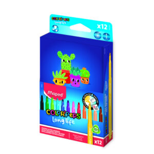 ΜΑΡΚΑΔΟΡΟΙ COLOR' PEPS LONG LIFE 2.0 X12 ΧΡ. ΣΕ ΘΗΚΗ ΜΕ ΣΧΕΔΙΑ