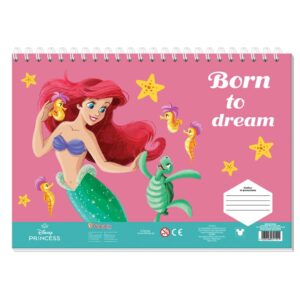 ΜΠΛΟΚ ΖΩΓΡΑΦ 23Χ33ΕΚ 40ΦΥΛ ΑΥΤΟΚ-ΣΤΕΝΣΙΛ- 2ΣΕΛ ΧΡ  2ΣΧ DISNEY PRINCESS ARIEL