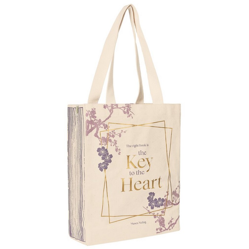 BIG COTTON SHOPPER BAG THE KEY TO THE HEART